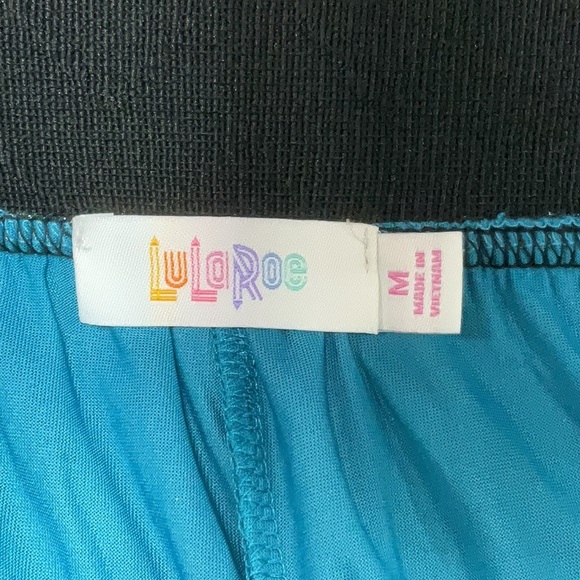 LuLaRoe Blue Gold Metallic Elegant Collection Midi A-Line LoLa Skirt Size M NWT - Picture 5 of 8